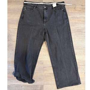 Old Navy Black Wash Size 22 Extra High Rise Sky-Hi Wide Leg Jeans